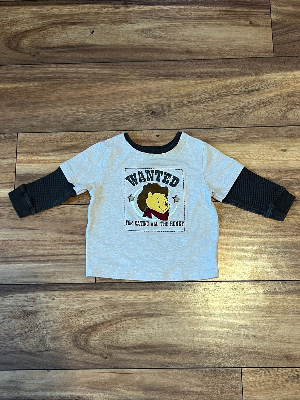 Vintage cowboy pooh Disney long sleeve 12mo waffle embroidered velour wanted